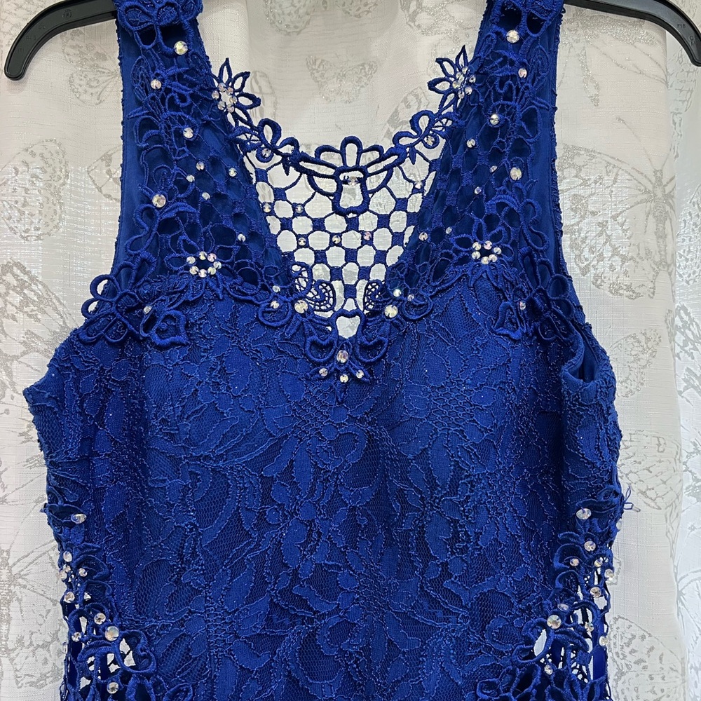 City Studio Royal Blue Lace Prom Dress - Picture 1 of 2